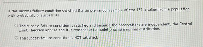 Solved Is the success-failure condition satisfied if a | Chegg.com