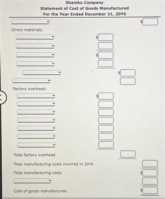 Solved Statement of Cost of Goods Manufactured and Income | Chegg.com