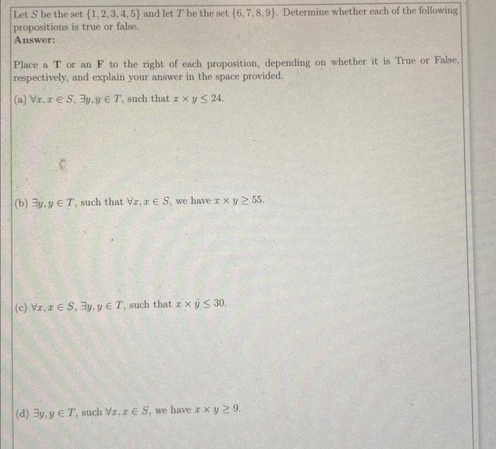 Solved Let S Be The Set {1,2,3,4,5} And Let T Be The Set | Chegg.com