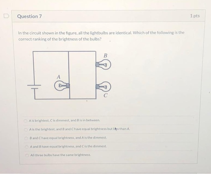 Solved Question 7 1 pts In the circuit shown in the figure, | Chegg.com