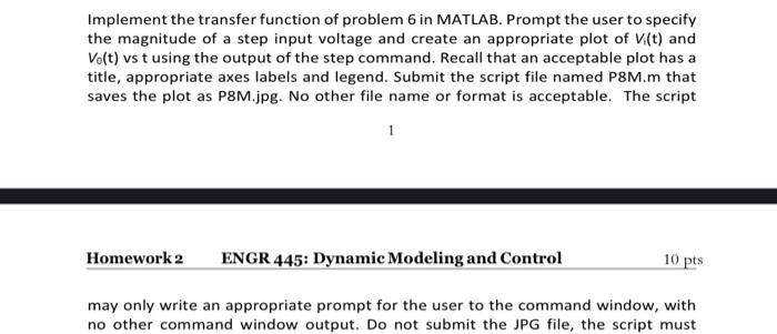 Solved Implement the transfer function of problem 6 in | Chegg.com