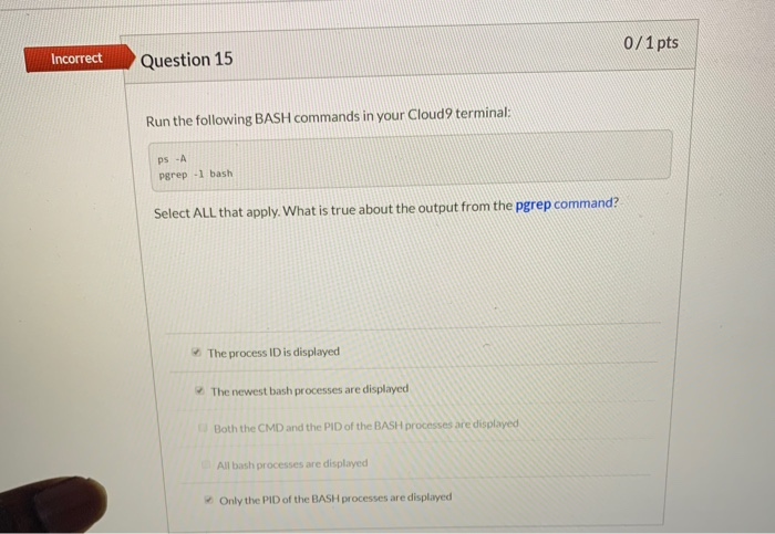 Solved Partial Question 7 0.5/1 pts Select ALL that apply. | Chegg.com