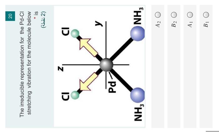 Solved 20 The irreducible representation for the Pd-CI | Chegg.com