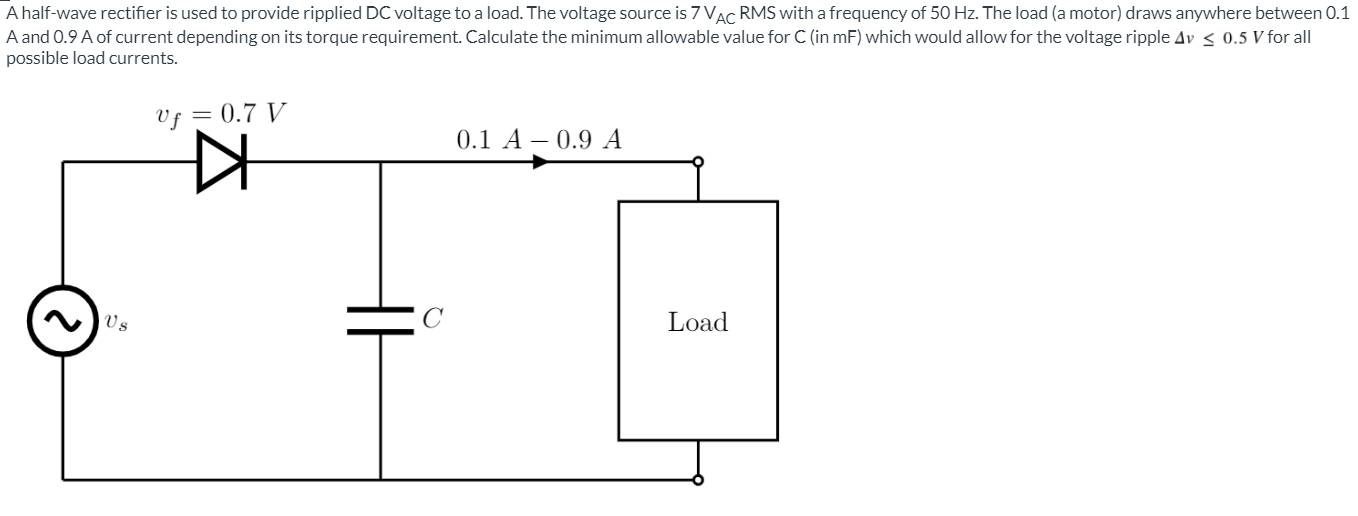 A halfwave rectifier is ﻿used to ﻿provide ripplied