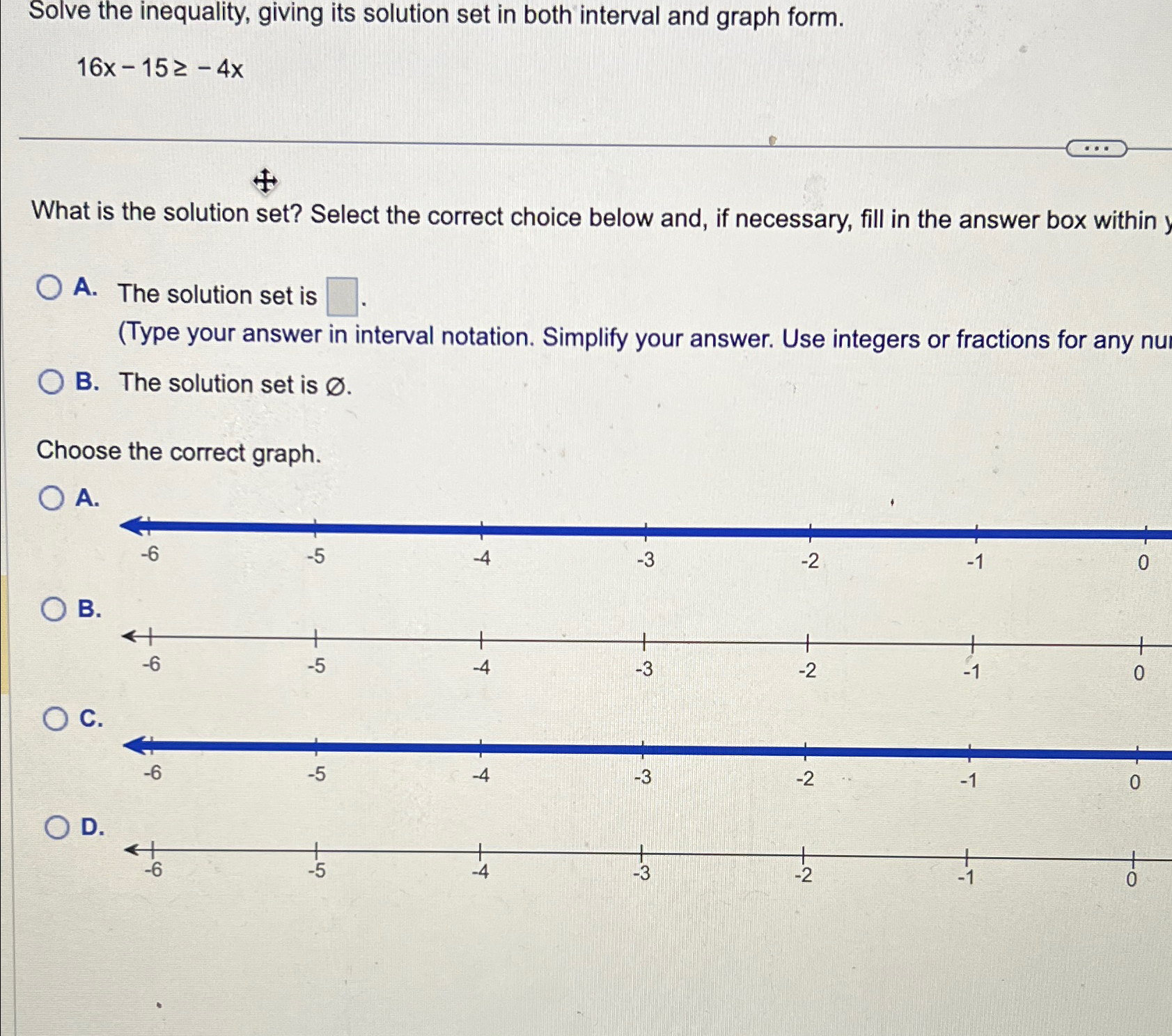 Solved Solve the inequality, giving its solution set in both | Chegg.com