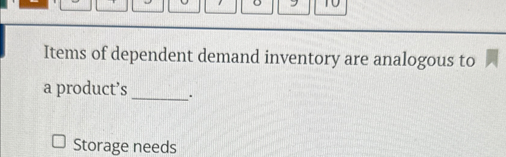 Solved Items of dependent demand inventory are analogous to | Chegg.com