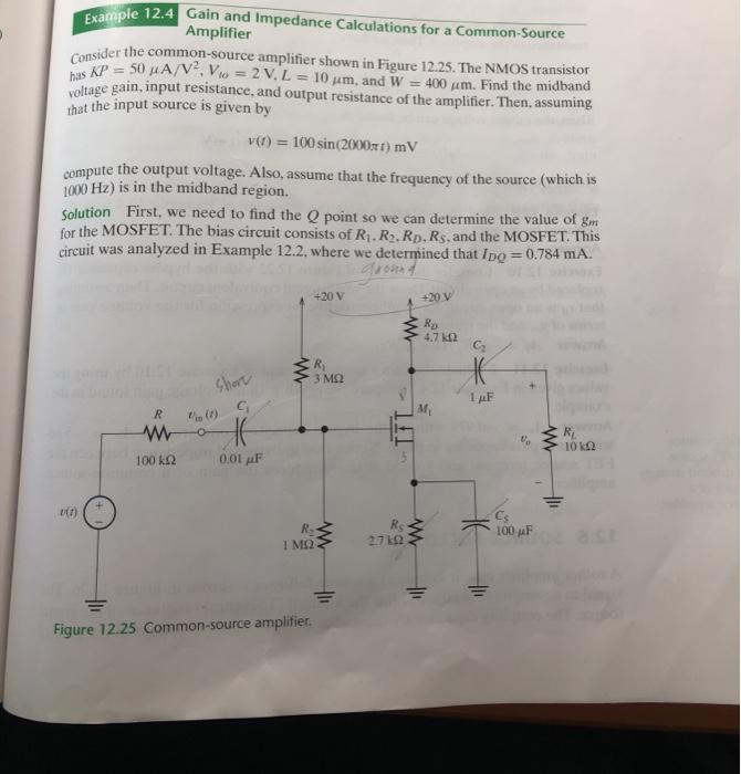 Solved Exercise 12.9 Find the voltage gain of the amplifier | Chegg.com