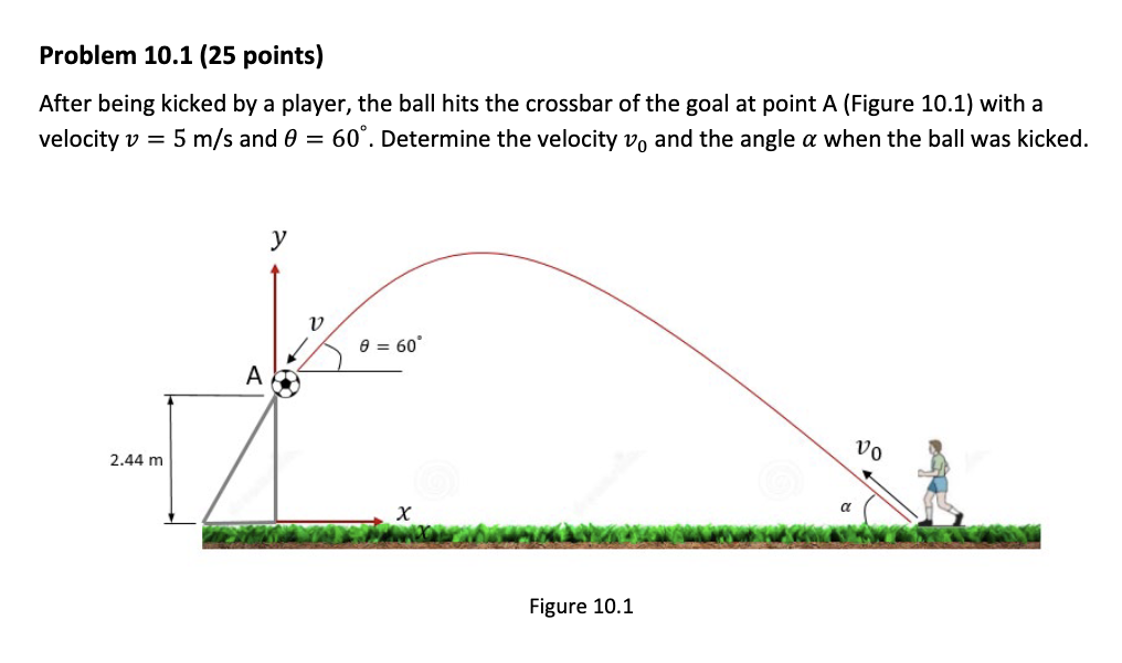 Hit At One Point Math Solved Problem 10.1 (25 points)After being kicked by a | Chegg.com
