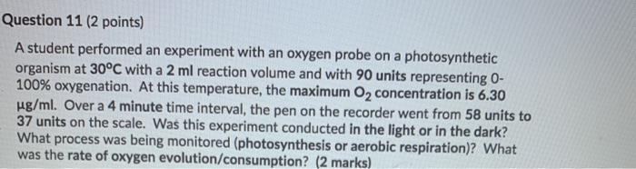 Solved Question 11 (2 points) A student performed an | Chegg.com