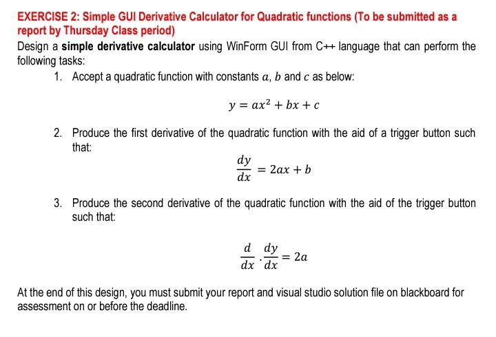 2nd on sale derivative calculator