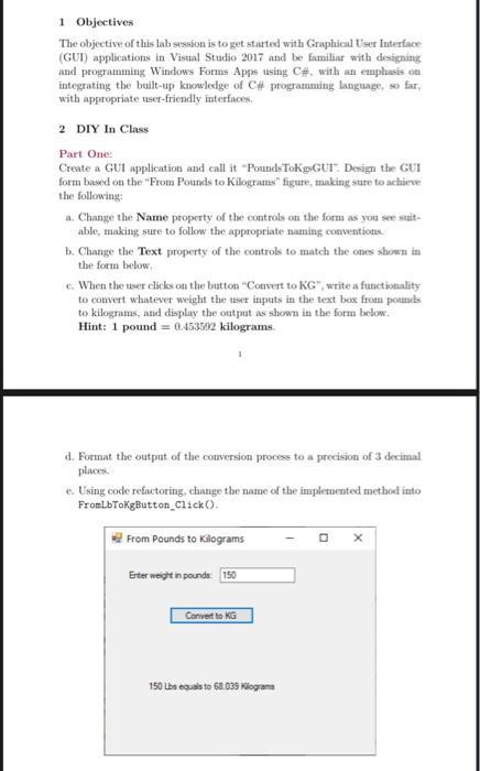 Solved 1 Objectives The Objective Of This Lab Session Is Chegg Com