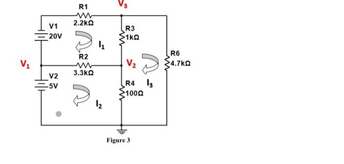 Solved b) For the circuit shown in figure 3, apply node | Chegg.com
