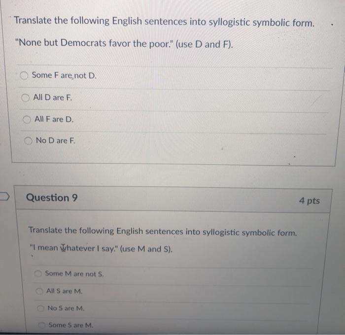 Solved Translate The Following English Sentences Into | Chegg.com