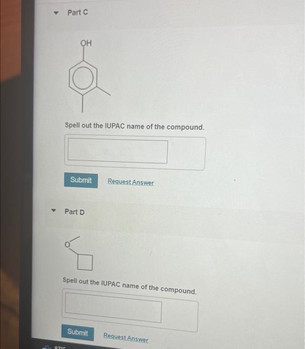 Solved Spell Out The IUPAC Name Of The Compound. Part B | Chegg.com