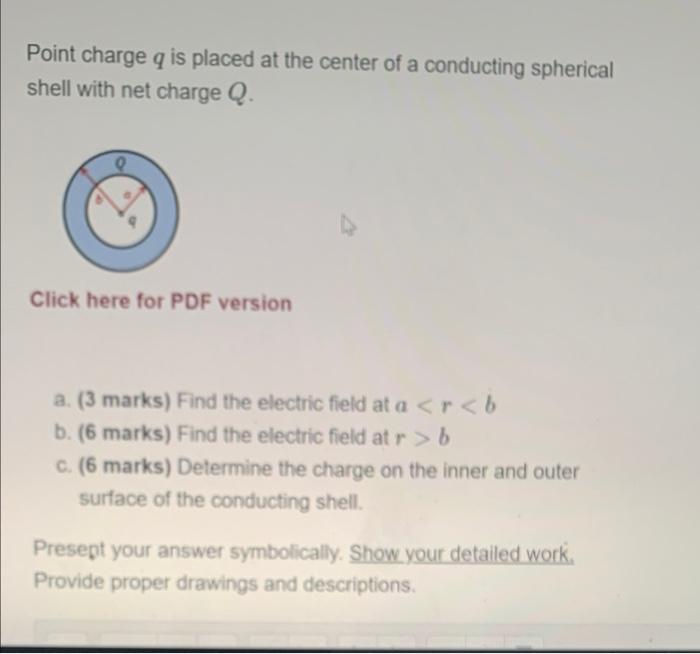 Solved Point charge q is placed at the center of a | Chegg.com
