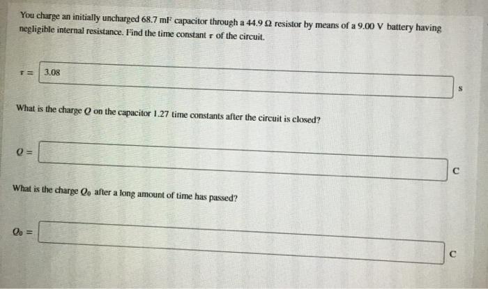 Solved You charge an initially uncharged 68.7 mF capacitor | Chegg.com