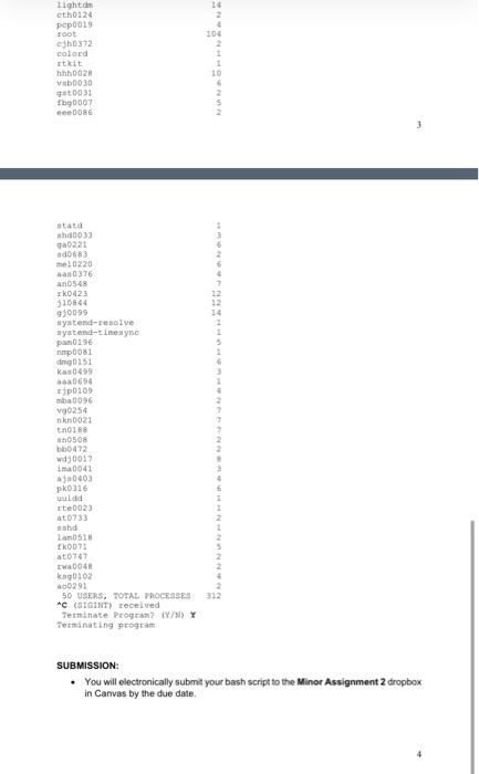 Solved SCRIPT DESCRIPTION: Write a complete bash script that | Chegg.com
