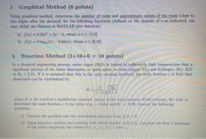 Solved 1 Graphical Method (6 points) Using graphical method, | Chegg.com