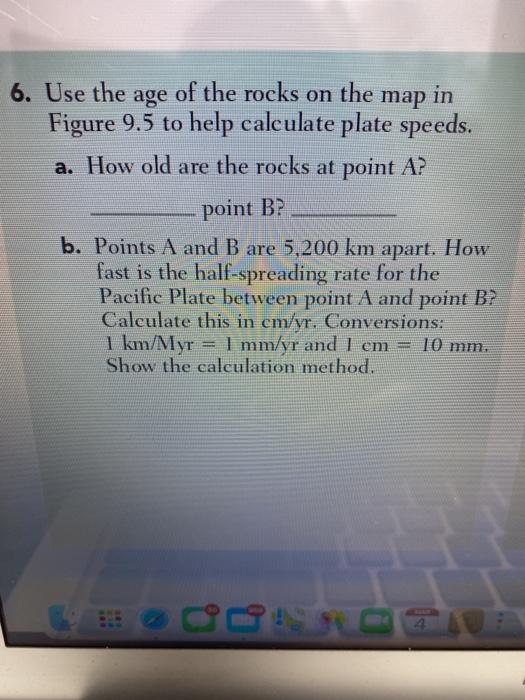 Solved 6. Use the age of the rocks on the map in Figure 9.5 | Chegg.com