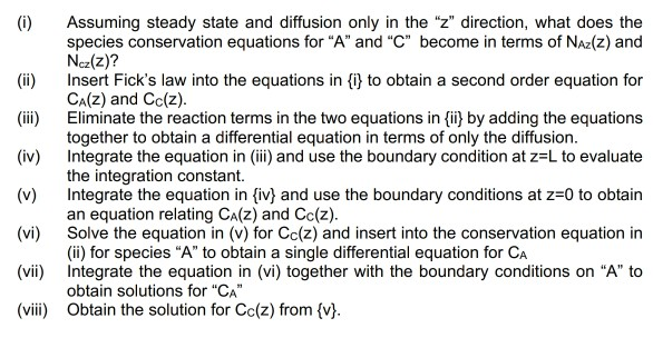 Solved 20 3. Consider diffusion and reaction in a liquid | Chegg.com