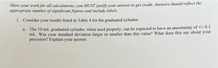 Solved Show your work for all calculations; you MUST justify | Chegg.com