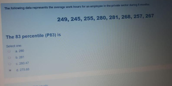 Solved The following data represents the average work hours | Chegg.com