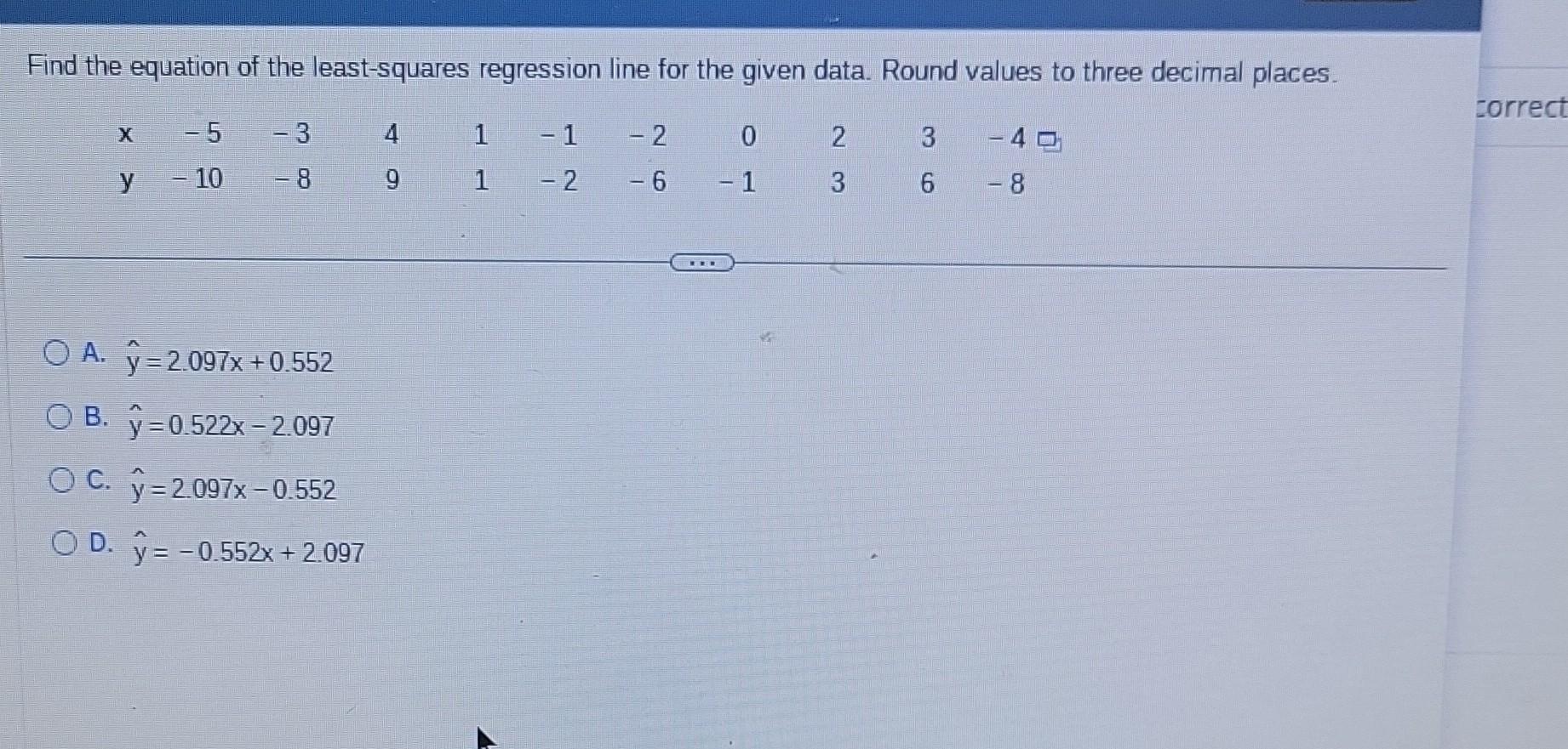 solved-find-the-equation-of-the-least-squares-regression-chegg