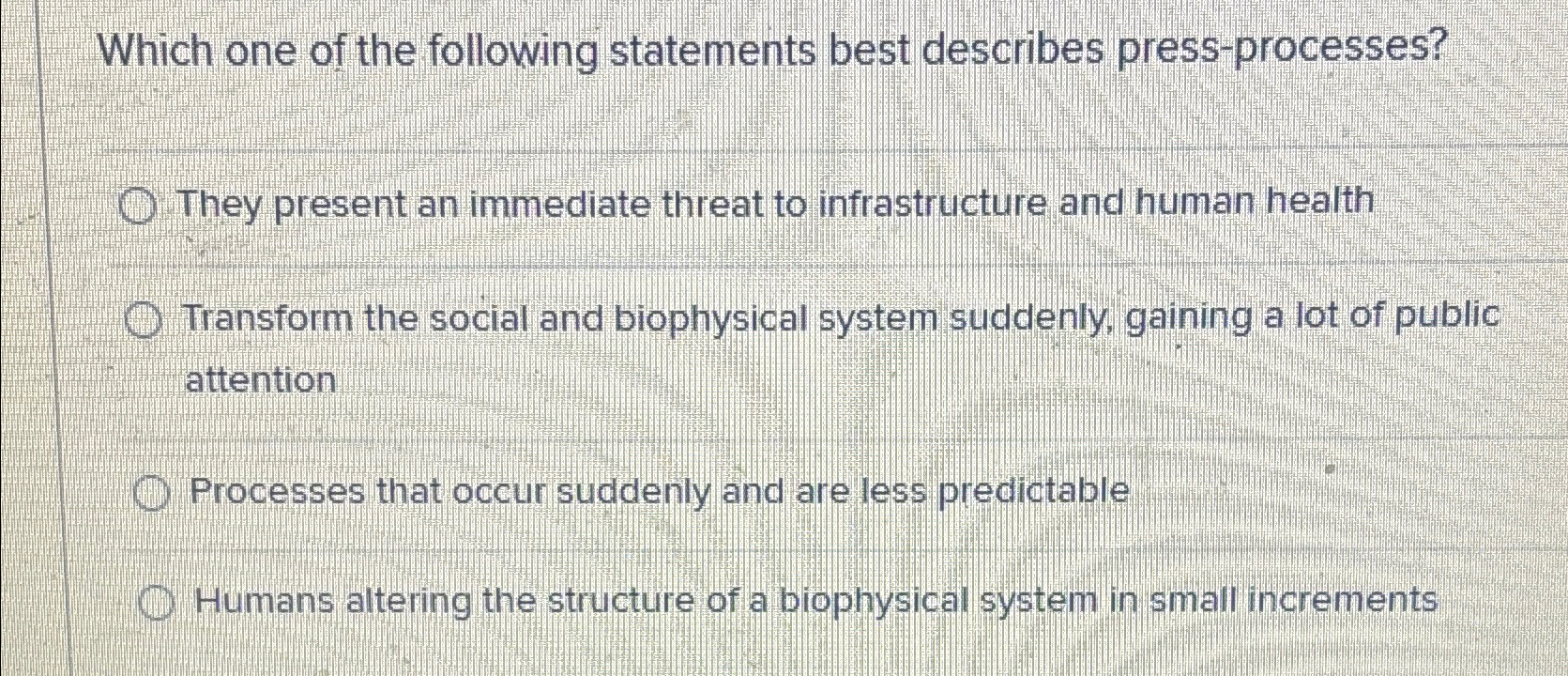Solved Which one of the following statements best describes | Chegg.com