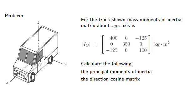 For the truck shown mass moments of inertiamatrix | Chegg.com
