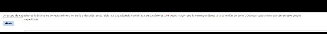 Un grupo de capacitores idénticos se conecta primero en serie y después en paralelo. La capacitancia combinada en paralelolo