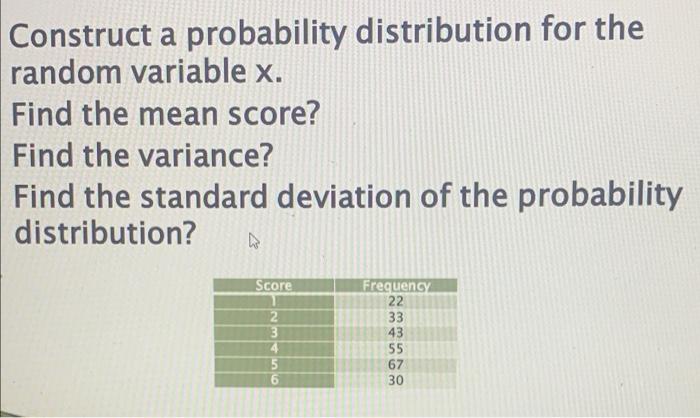 Solved Construct a probability distribution for the random | Chegg.com