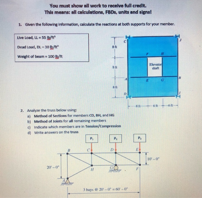 Solved You must show all work to receive full credit. This | Chegg.com