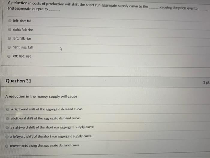 Solved A reduction in costs of production will shift the | Chegg.com