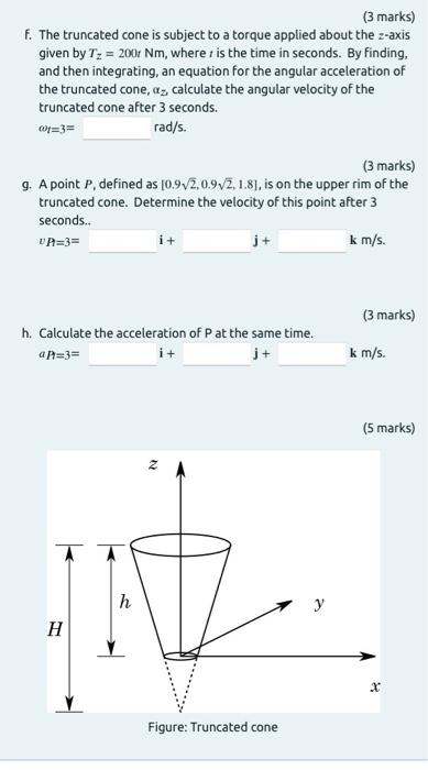 Solved A truncated cone is shown in the figure. The height | Chegg.com