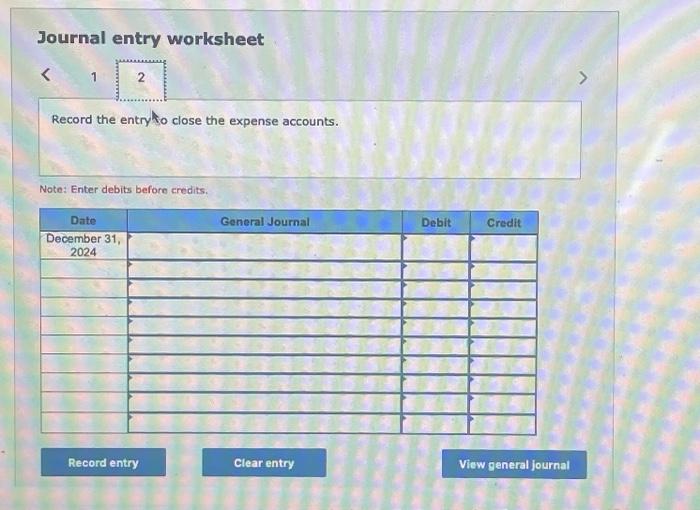 Solved Journal Entry Worksheet Record The Entry To Close | Chegg.com