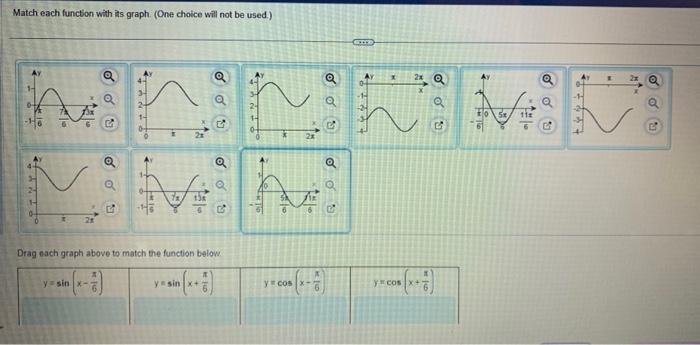 Solved Match Each Function With Its Graph One Choice Will 9943