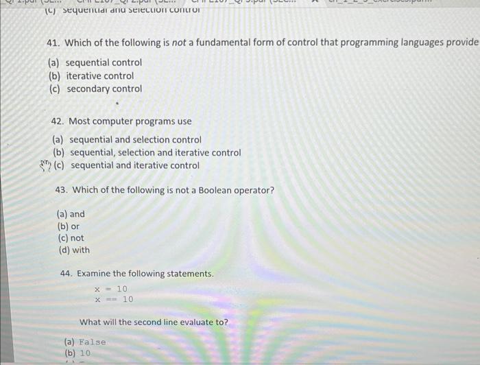 Solved True/False Questions 1. True or False? A control | Chegg.com