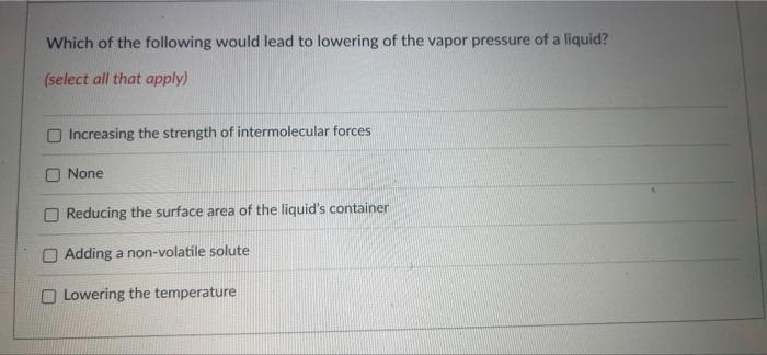 Solved Which of the following would lead to lowering of the | Chegg.com