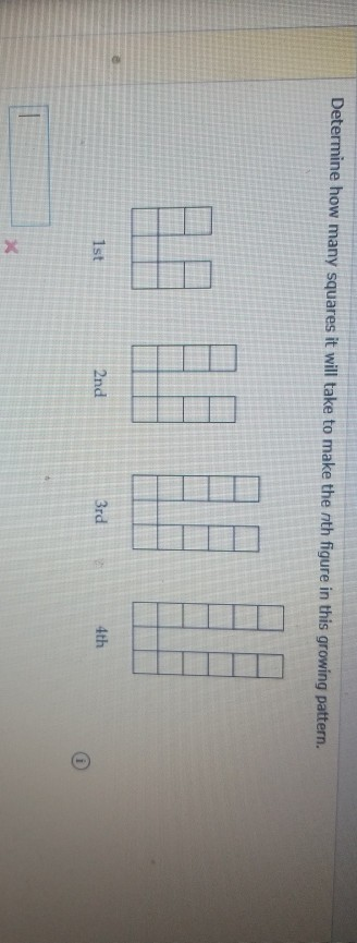 Solved Determine how many squares it will take to make the | Chegg.com