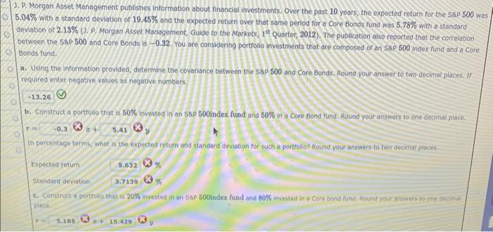 Solved P. Morgan Asset Management Publishes Information | Chegg.com