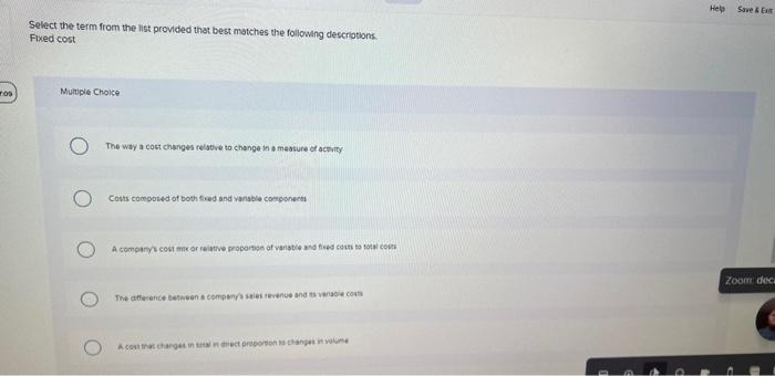 Solved Select the term from the list provided that best | Chegg.com