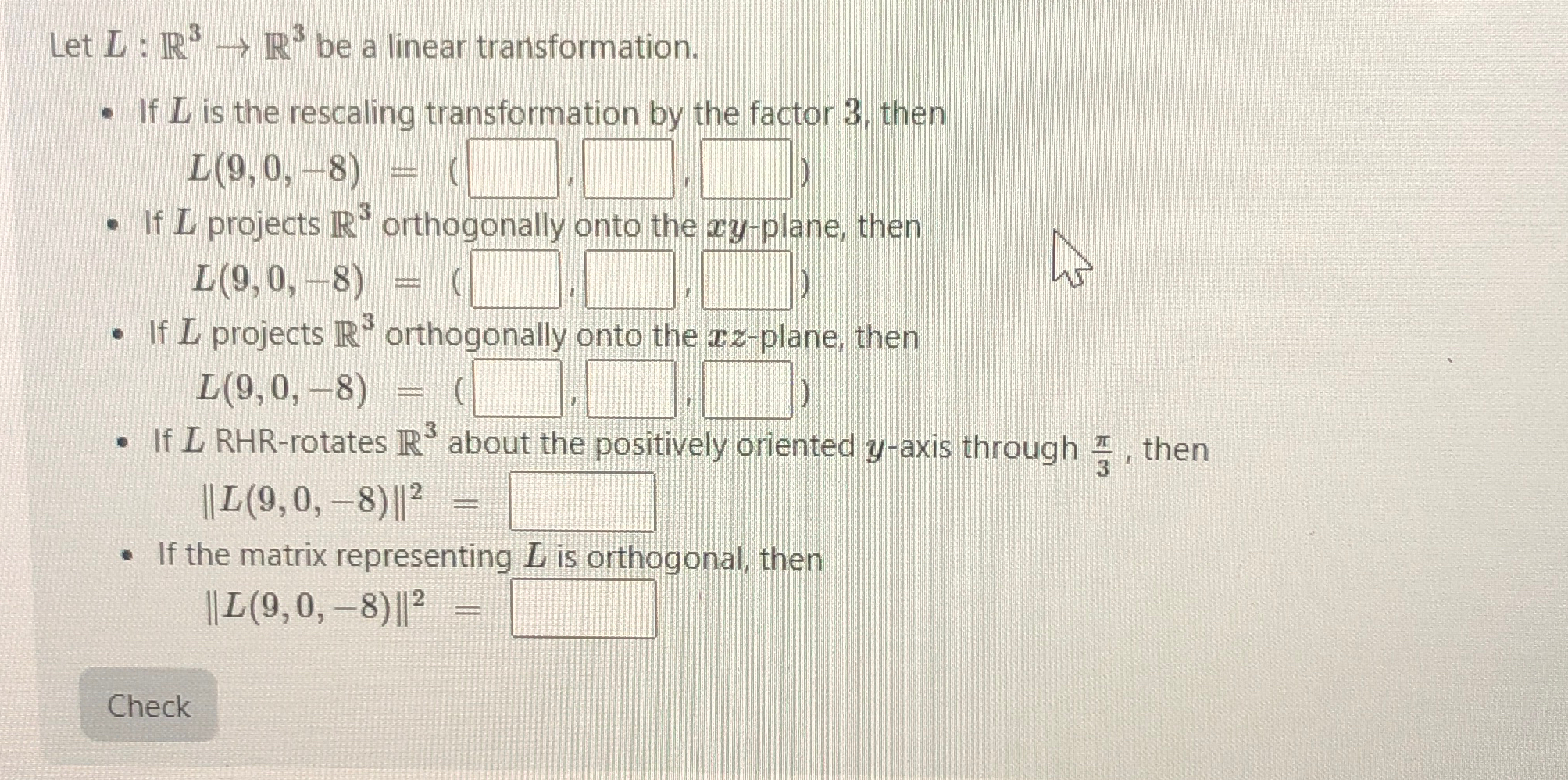 Let L:R3→R3 ﻿be a linear transformation.If L ﻿is the | Chegg.com