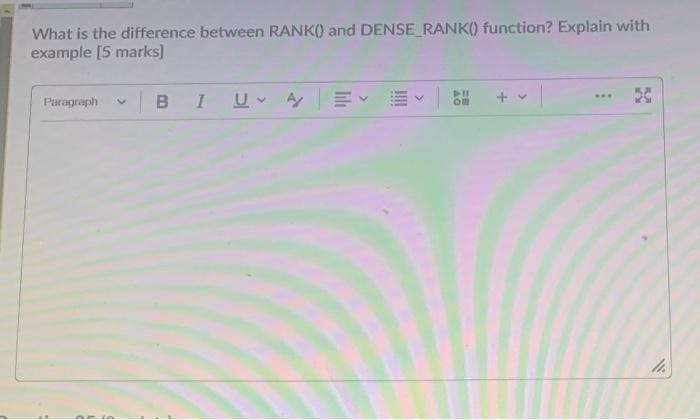 Solved What is the difference between RANKO) and | Chegg.com