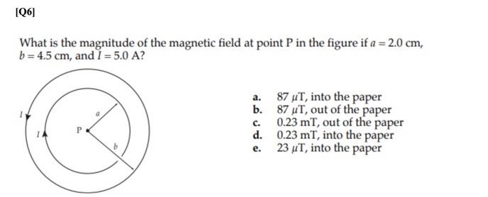 Solved What is the magnitude of the magnetic field at point | Chegg.com