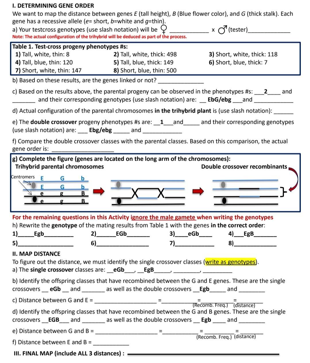 Solved I Determining Gene Order We Want To Map The Distance Chegg Com