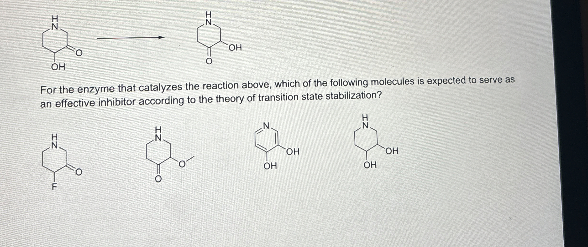 Solved For the enzyme that catalyzes the reaction above, | Chegg.com