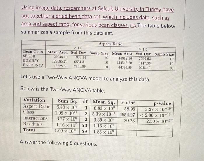 Using image data, researchers at Selcuk University in Turkey have put together a dried bean, data set, which includes data, s