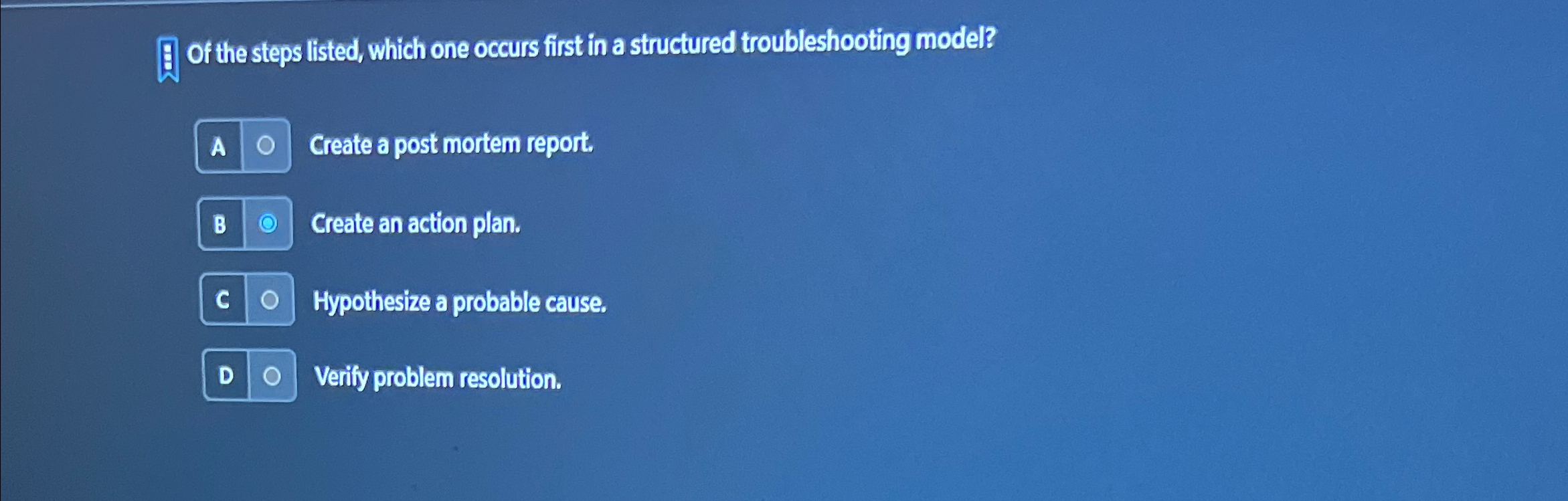 Solved Of the steps listed, which one occurs first in a | Chegg.com