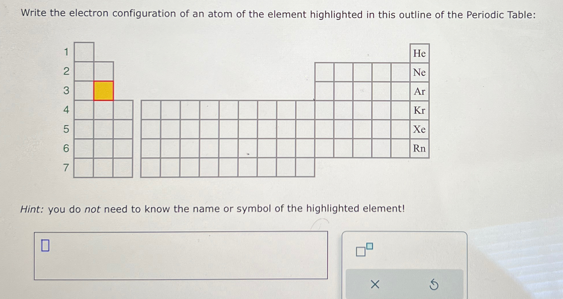 Solved Write the electron configuration of an atom of the | Chegg.com