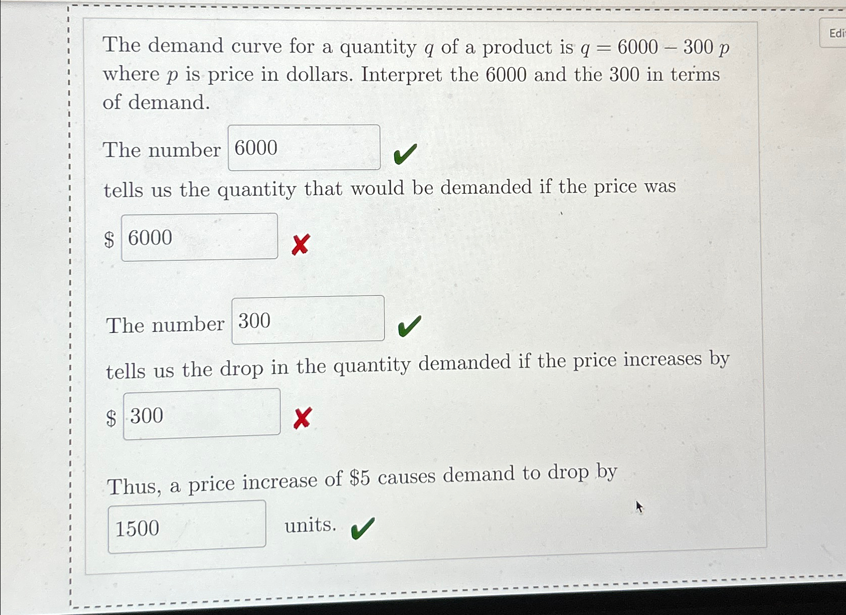 Solved The demand curve for a quantity q ﻿of a product is | Chegg.com